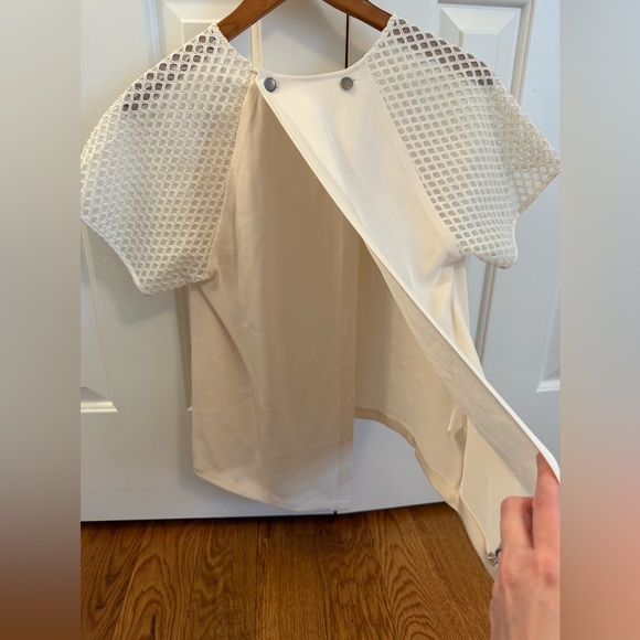 HUNTER BELL New York Mesh Sleeve Silk Blouse size Small - Picture 8 of 13